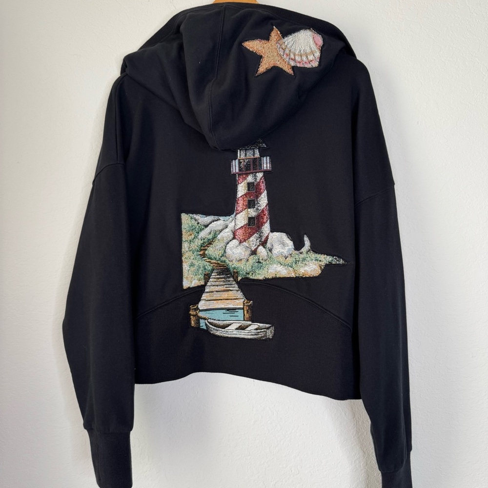 Reverse Applique Hoodie Lighthouse & Nautical